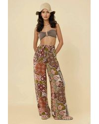 Hiccup - Printed Wide Leg Pants With Drawstring - Lyst