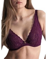 Aubade - Rosessence Comfort Triangle Plunge Bra Berry - Lyst