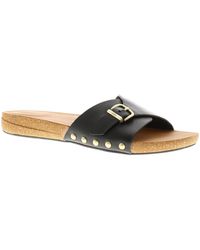 Fitflop - Flat Sandals Iqushion Adjustable Leather Slides Slip On - Lyst