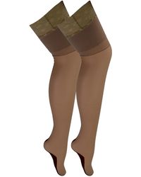 Sock Snob - 2 Pair Multipack Seamed Stockings With Lace Top - Lyst