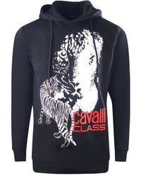 Roberto Cavalli - Large Tiger Logo Hoodie Cotton - Lyst