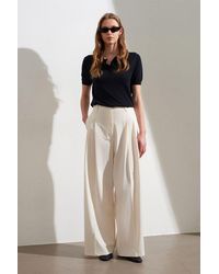 Dilvin - High-Waist Wide-Leg Crepe Trousers - Lyst