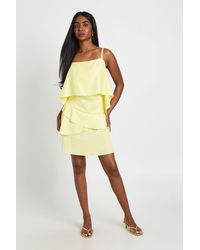 Boohoo - Textured Satin Double Layer Cami Dress - Lyst
