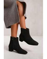 Where's That From - Odetta Low Block Heel Ankle Boots - Lyst