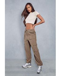 MissPap - Relaxed Drawstring Cargo Cuffed Trousers - Lyst