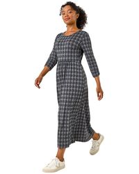 Roman - Petite Geometric Spot Midi Dress - Lyst