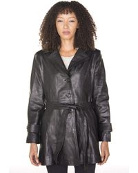 Infinity Leather - 3/4 Length Trench Coat-Ranchi - Lyst