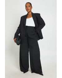 Boohoo - Plus Adjustable Waist Straight Leg Trouser - Lyst
