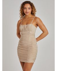 Pink Vanilla - Ruched Strappy Mini Dress - Lyst