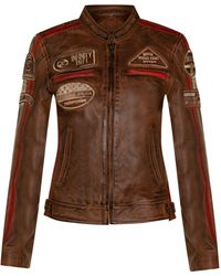 Infinity Leather - Biker Racing Badges Jacket-Agadir - Lyst