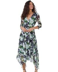 D.u.s.k - Abstract Stretch Mesh Hanky Hem Wrap Dress - Lyst