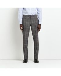 River Island - Suit Trousers Slim Fit Check - Lyst