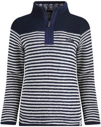 Weird Fish - Ladies Juliet Striped Macaroni Quarter Zip Jumper - Lyst