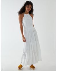 Blue Vanilla - Drawstring Maxi Halter Neck Dress - Lyst