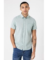 Tokyo Laundry - Light Linen Blend Short Sleeve Button-Up Shirt With Chest Pocket - Lyst