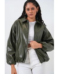 Bigdart - Oversized Faux Leather Ritsjack - Lyst