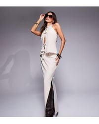Kaiia - Exclusive Tailored Side Split Bow Detail Maxi Skirt Co-Ord - Lyst