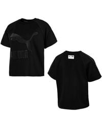 PUMA - Downtown Structured S Tee T-shirt Top Zwart 576728 01 A60e - Lyst