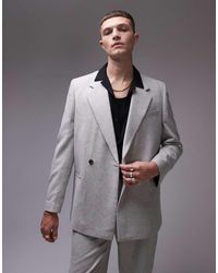 TOPMAN - Premium Wool Mix Oversized Double Breasted Suit Jacket - Lyst