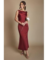 Oasis - Cowl Neck Open Back Midi Bridesmaid Dress - Lyst