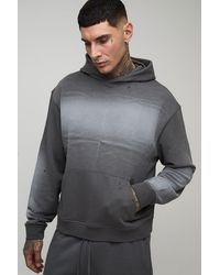 BoohooMAN - Tall Oversized Boxy Western Graphic Acid Wash Distressed Hoodie - Lyst