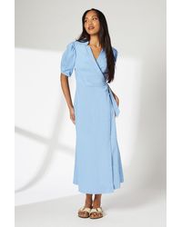 PRINCIPLES - Linen Blend Wrap Dress Viscose - Lyst