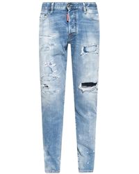 DSquared² - Skater Jeans Destroyed Look Denim Blauwe Jeans - Lyst
