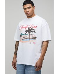 BoohooMAN - Oversized Amalfi Coast Print T-Shirt Cotton - Lyst