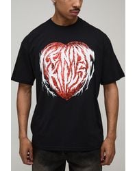 BoohooMAN - Oversized Ice Nine Kills Heart License Printed T-Shirt - Lyst