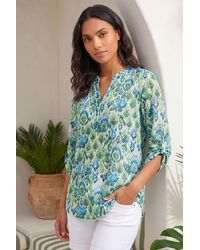 Roman - Aztec Burnout Print Relaxed V-Neck Tunic Top - Lyst