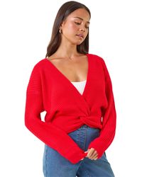 Roman - Petite Twist Front Knit Jumper - Lyst
