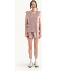 Hiccup - Mid Rise Drawstring Basic Shorts - Lyst