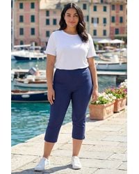 Roman Curve - Cropped Elastic Waist Stretch Trouser - Lyst