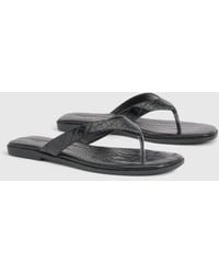 Boohoo - Wide Fit Square Toe Flip Flops - Lyst