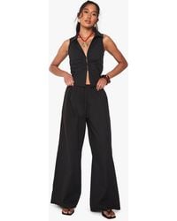 Boohoo - Drawstring Waist Poplin Wide Leg Trousers - Lyst