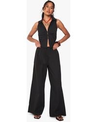 Boohoo - Drawstring Waist Poplin Wide Leg Trousers - Lyst