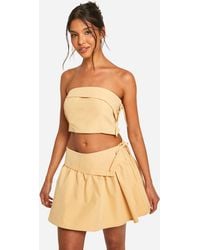 Boohoo - Foldover Waistband Detail Mini Skirt - Lyst