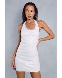 MissPap - Sequin Halterneck Backless Bodycon Mini Dress - Lyst