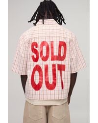 BoohooMAN - Oversized Boxy Half Sleeve Stylist Microcheck Print Shirt - Lyst