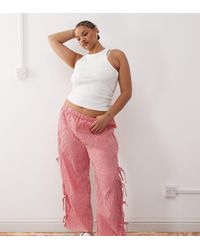 Noisy May - Curve Wide Leg Tie Detail Trouser - Lyst