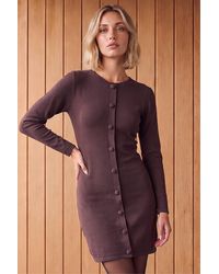 D.u.s.k - Button Front Knit Dress - Lyst
