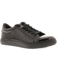 Platino - School Shoes Trainers Drawn Lace Up Patent - Lyst