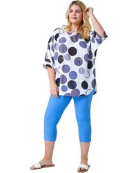 Roman Curve - Cropped Elastic Waist Stretch Trouser - Lyst
