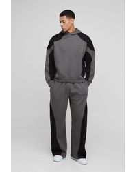 BoohooMAN - Oversized Boxy Man Seam Detail Hooded Tracksuit - Lyst