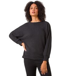Roman - Plain Long Sleeve Textured Jersey Top - Lyst
