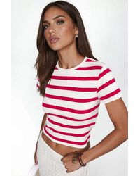 Busem - Gestreiftes Rundhals-Basic-T-Shirt - Lyst