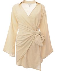 Pretty Lavish - Collared Wrap Mini Dress - Lyst