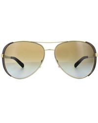 Michael Kors - Aviator Dark Chocolate Gradient Polarized Sunglasses Metal - Lyst