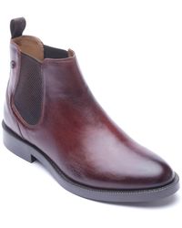 Base London - Enzo Leather Washed Chestnut Boots - Lyst