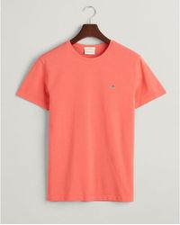 GANT - Slim Pique Short Sleeve T-Shirt - Lyst